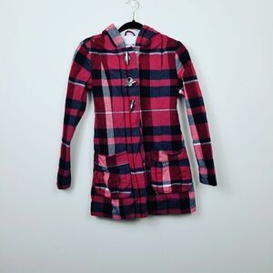 Hurley Plaid Hoodie Jacket. Red&Black XS